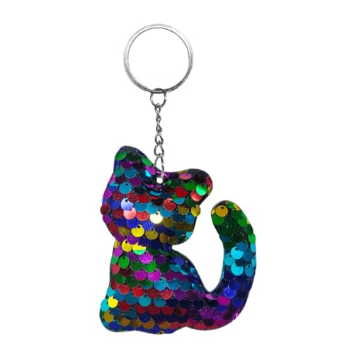 LHDOS Sparkly Kitty Sequin Car Keychain, Glitter Cat...
