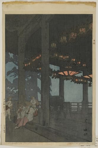 Cuadro Tempio Nigatsudo Hiroshi Yoshida pintura lienzo decorativa pared 60x90cm