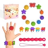 Exsink 22 Stück Fidget Toys, Fidget Ringe Sensorik Spielzeug Silikon, Anti Stress Autismus Spielzeug,für Kinder und Erwachsene Beruhigend Bei Stress Angst und Konzentration