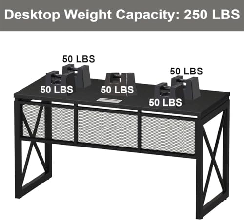 Image of Klaxon Engineered Wood Iron Study Table with Drawer, Multi-Usage Laptop Desk & Home Office (Printo-FD, DIY Installation) (Black, Gillian)