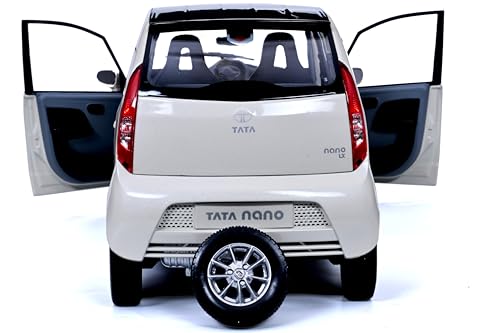 Image of Official Tata-Nano-Die-cast 1 /18 Scale Model Toy Car | Free Wheel (Not Pull Back) - for Boys and Girls Above 3 Years (Nano, White)