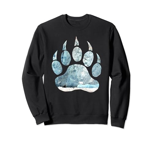 Polar Bear Paw Arctic Animal and Scenic Glacier Nature Lover Sweatshirt