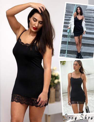 Avidlove Nightgowns for Women Sexy Lace Trim Mini Slip Dress Modal Sleepwear Babydoll Lingerie Nightdress2