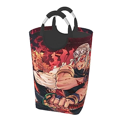 アニメ ランドリーバスケット 洗濯ボックス 収納バッグ 大容量 折り畳み式 持ち運び 撥水 ハンドル付き 軽量 省スペース おしゃれ 適した ホテル ユーティリティルーム トイレ キッチン(50l 32*28*57.5cm)