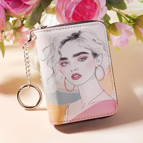Image of FurArt Zipper Wallet Women RFID Credit Card Holder keychain Wallet