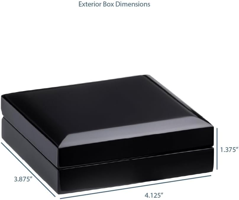 Miniatura 3 de Allure Caja grande para aretes de madera estilo barra en T, caja de regalo de joyería de madera negra, con acabado brillante lacado pulido e