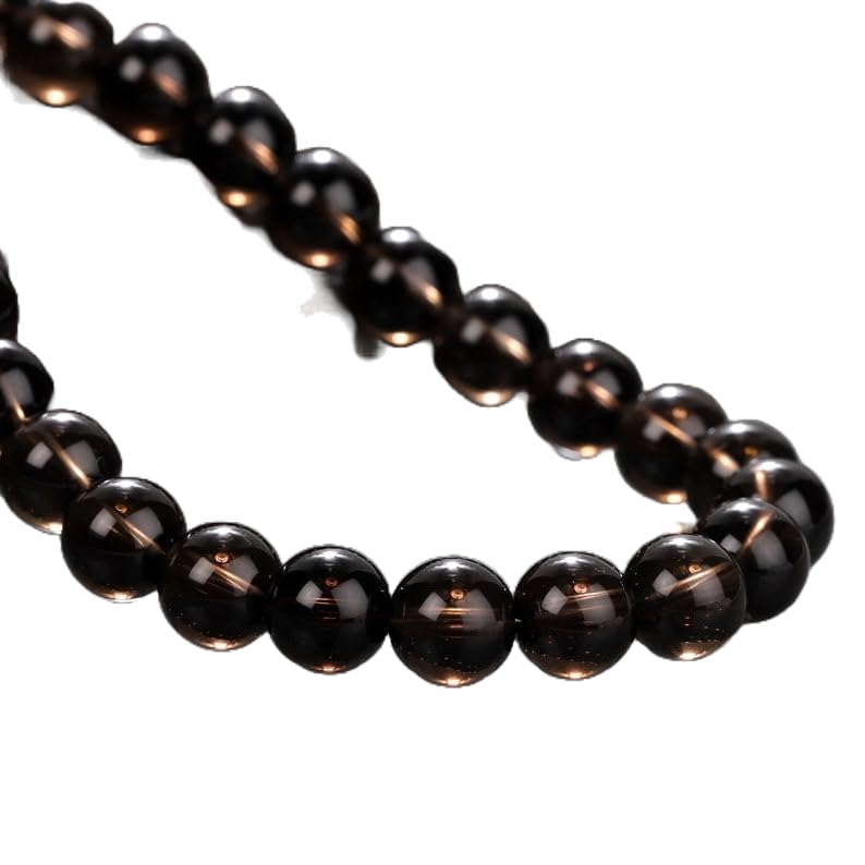 Collier en pierre précieuse naturelle de quartz fumé lisse perles 7-8 mm de qualité supérieure