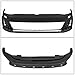 Front Bumper Cover + Hood Grille Compatible With 2015-2017 Volkswagen Golf 7, MK7 GTI Type Front Bumper Conversion Fog Cover Mesh Grille Guard Red Trim by IKON MOTORSPORTS