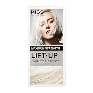 KISS Lift Up Complete Hair Bleach & Icy Silver Toner Kit, Gentle Conditioning Formula that Reduces Brassiness, Complete 6-Pc DIY Bleach Kit, ICE