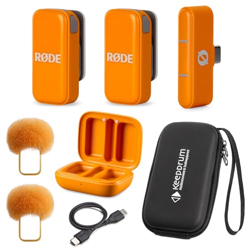 Micro sans fil USB-C Rode orange Keepdrum smartphone enregistrement audio nomade