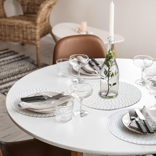 fanquare Christmas Placemats, Washable Round Weave Braided Table Mats 30cm, Heat Resistant Non Slip Woven Table Mats - Image 2