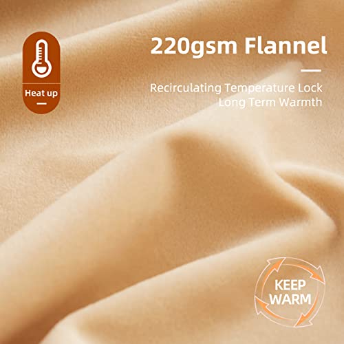 Velvet Flannel Fitted Sheet Twin Size,Super Soft Thickened Fleece Plush Bed Sheet Mattress Protector Cover,Warm Bed Fitted Sheets With 8-16" Deep Pocket,1 Pack Fitted Sheet Only（Camel） #TOP2