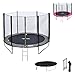 Happy Garden Pack Premium Trampoline de Jardin Rond pour Enfants 245cm réversible Gris/Rose ADELAÏDE + Filet, échelle, bâche et kit d'ancrage, Montage Facile