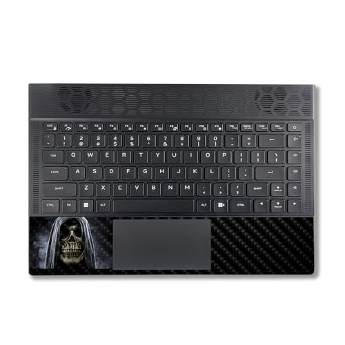 Image of MightySkins Carbon Fiber Skin Compatible with Alienware X14 R2 (2023) Full Wrap Kit - Reaper Skull | Protective, Durable Textured Carbon Fiber Finish | Easy to Apply & Change Styles | Made in The USA