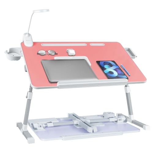 Image of iXTRA Adjustable Laptop Lap Desk with Cooling Fan USB Light for Adults