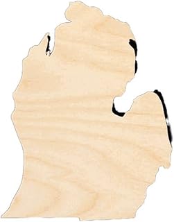Lower Michigan Wood Craft Unfinished Wooden Cutout Art DIY Wood Sign Inspirational Farmhouse Wall Plaque Rustic Home Decor for Home Bedroom Living Room Bathroom