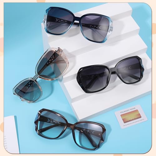 Image of DragonflyDreams Women Large Sunglasses, UV 400 Glasses | Oversized Classic Trend Ladies Sunglasses Sparkling Large Frame