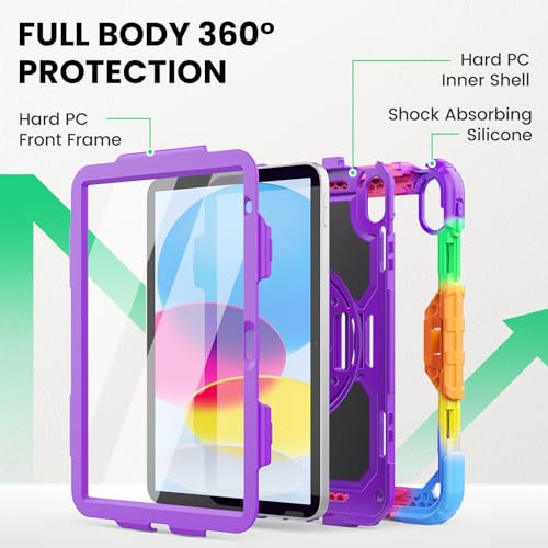 Funda para iPad con soporte giratorio 360 y protector 5