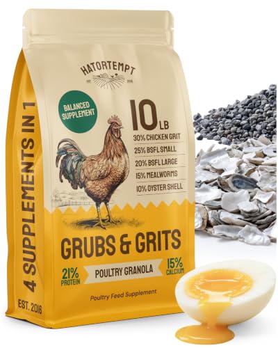 Hatortempt 10lb Grubs & Grits Chicken Feed Supplement