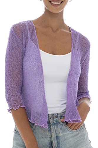 Image of Back From Bali Womens Sheer Shrug Cardigan Lightweight Knit