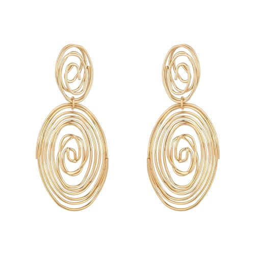 I Jewels Gold Plated Trendy Chunky Dangle Earrings For Women/Girls (Style 2)