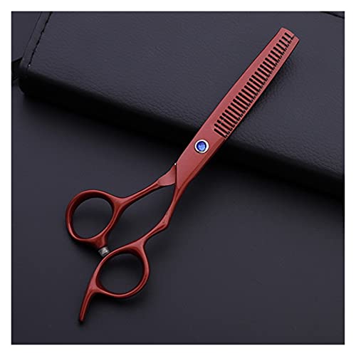 Coupe de cheveux à la maison avec les ciseaux de coiffure rouge vin - 2