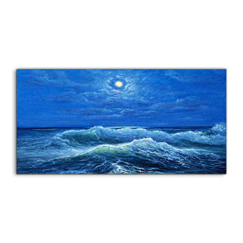 Tableau trempé art murale salon chambre 140x70cm mer océan