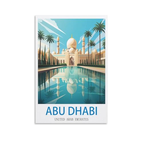 NPRZM Metall-Blechschild „Abu Dhabi, Vereinigte Arabische Emirate“, lustige Schilder & Plakette, Küchenschild für Zuhause, Bar, Küche, Restaurants, Kneipe, Männerhöhle, Vintage-Dekor, 30 x 30 cm