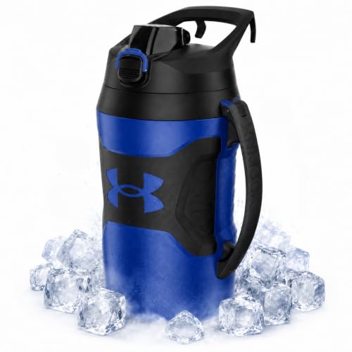 Under Armour Half Gallon Water Bottle Insulated, 64oz Insulated Water Bottle with Handle, Sports Water Jug, Fence Hook, Leak Resistant, for Baseball, Football & More