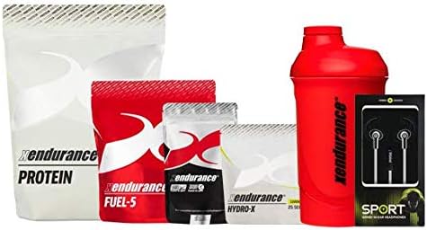 Xendurance Performance Gym Train Bundle, Vanilla Protein + Fuel 5 Energy Drink Powder + Hydro X Electrolyte Drink Powder + Headphones + Shaker