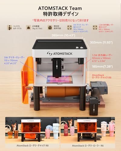 Amazon | ATOMSTACK P1 デュアルレーザー彫刻機 D5空気清浄機セット 5W