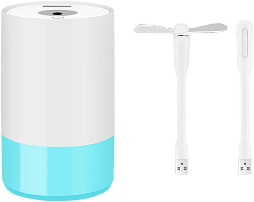 NP 320ML 3 In1 Mini Macaron Cups Aroma Humidifier Essential Oil Diffuser Colorful Night Lamp with Fan (Color : Grey)