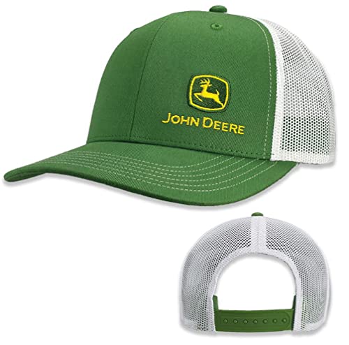 Casquette John Deere avec filet mesh blanc et broderie Moline latérale