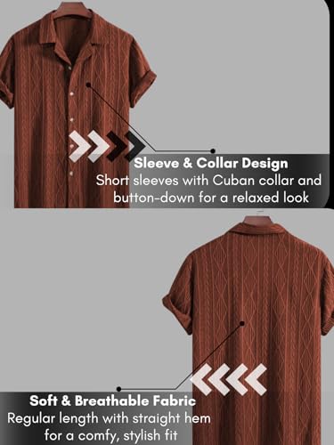 Image of Leriya Fashion Shirt for Man | Mens Casual Shirts | Shirt for Man| Shirts for Mens Stylish |Half Sleeve Button Down Textured Summer Wear (Available in Plus Sizes)