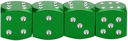 Miniatura 19 de Tapas de vástago de válvula de neumático de dados – Paquete de 4 tapas de válvula de neumático de automóvil de aleación de aluminio, a prueba