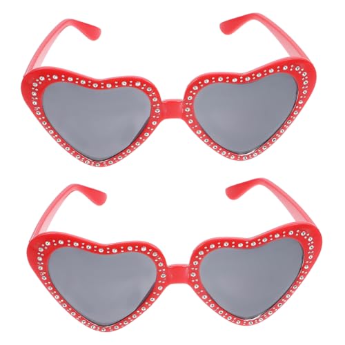 BESTYASH 2 Pcs Heart Sunglasses for Masquerade Creative Durable Pc Plastic Frame Design