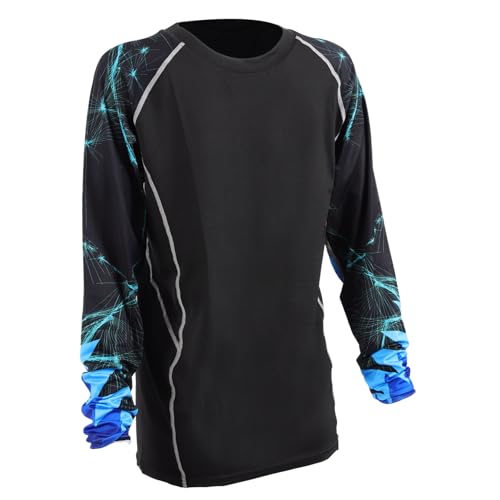 TOVINANNA Long Sleeve Shirts for Men Athletic Running Cycling Fitness Breathable Quick Dry Compression Polyester Comfortable Black