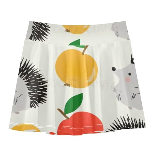 Joisal Cute Cartoon Hedgehogs Athletic Shorts Girls Skorts Tennis Skirts for Kids Running Pleated Skort 3t