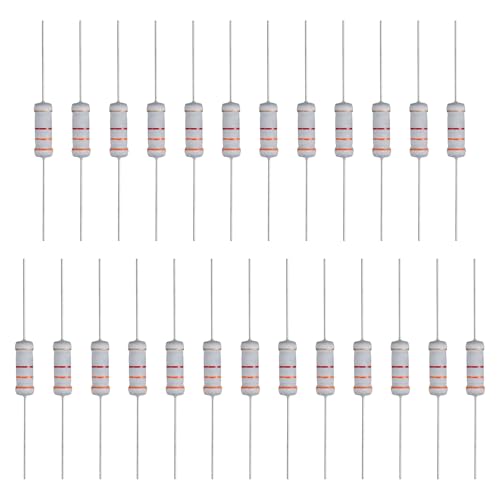 Image of sourcing map 25 Pcs 3.3K Ohm Resistor, 3 Watts 5% Tolerance Metal Oxide Film Resistor Axial Lead, Flame Proof for DIY Electronic Projects Circuits Experiments