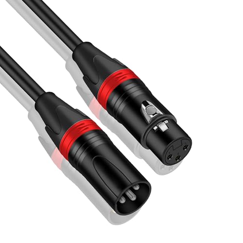 FENGRUI 1 Pcs Black XLR Male to Female Microphone Cable,XLR Cable Patch Cords for Microphone, Power Amplifier, Sound Console, Mixer,Sound Speaker System(Black,1M)