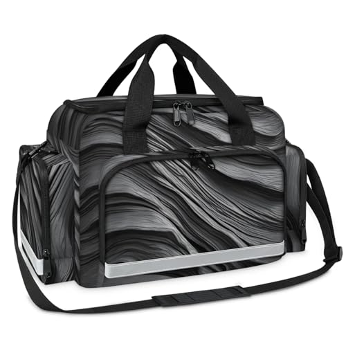 GzLeyigou First Aid Bags Empty, Black Emergency Bag Watercolor Marble First Aid Kit Multiple Compartment Kit Carrier On Call Trauma Bag For Paramedics Emergency Medical Supplies Kit