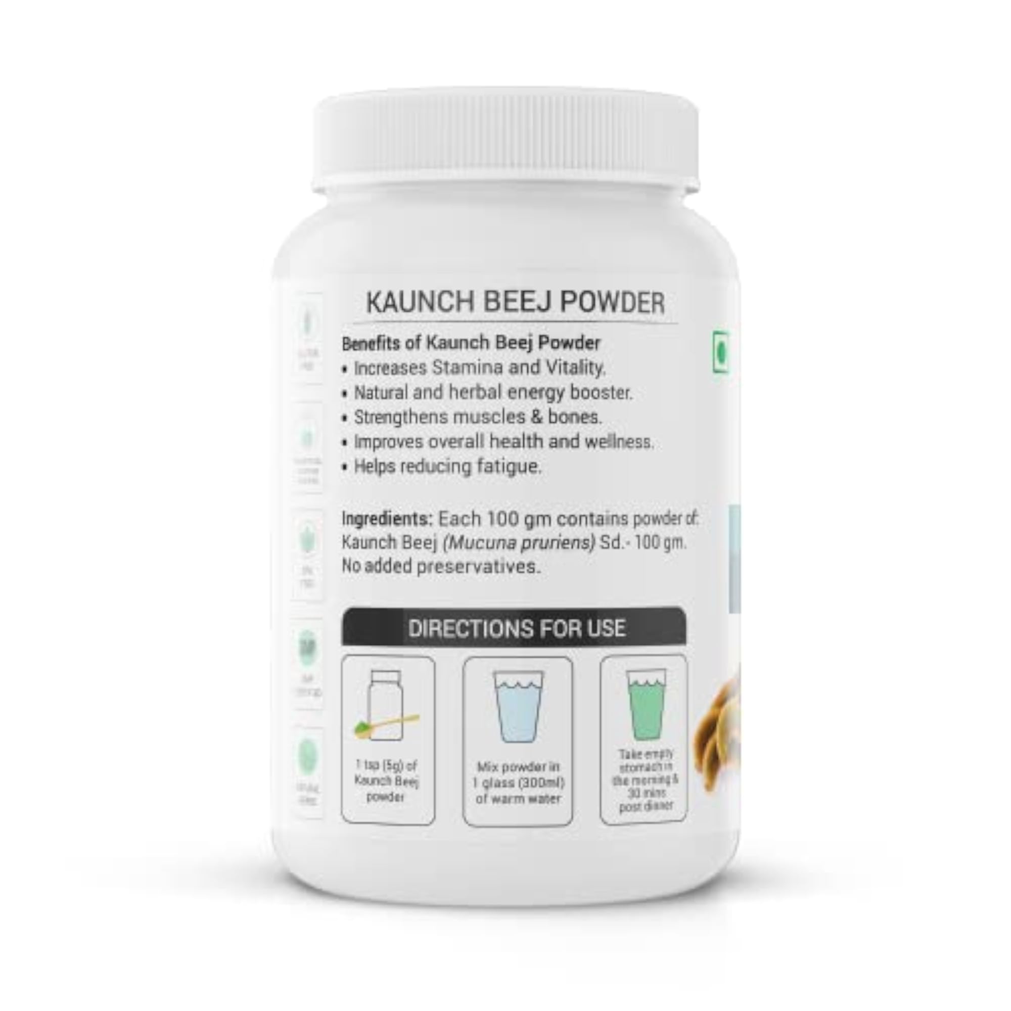 Krishna's Kaunch Beej (Mucuna pruriens) Powder - 100 g