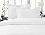 Solid White 300 Thread Count King/California King Size 3PC Duvet Cover Set 100 % Cotton with button enclosure