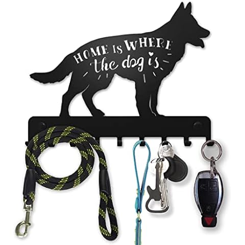 Key Holder for Wall Mount German Shepherd Dog (9-Hook Rack) Decorative, Metal Hanger for Front Door, Kitchen, or Garage | Store House, Work, Car, Vehicle Keys | Vintage Decor Cover