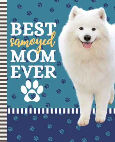 Samoyed Mom Notebook 7.5x9.25, 108 Pages, Paw Print Cover