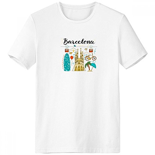 T-shirt homme Barcelone Espagne blanc sport confort grande taille XXXL