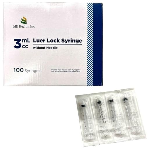 RMH3 DENTAL 3cc Luer Lock Syringe, Sterile 100 Blister Packs.