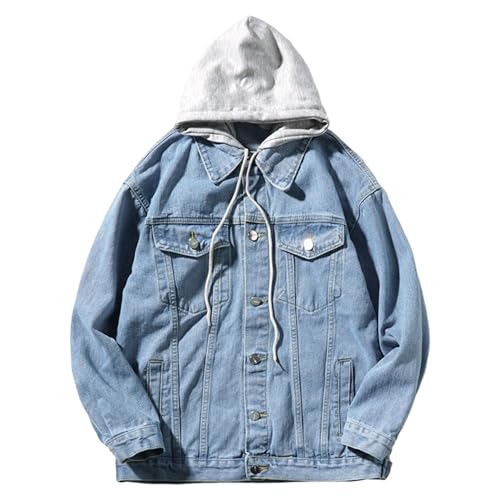 Chaqueta de mezclilla para hombre con capucha casual miniatura 4