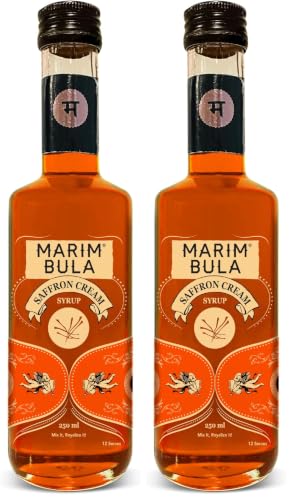 Image of Marimbula Saffron Cream Flavoured Syrup- 250ml Bottle | Suitable For Mocktails, Cocktails, Party Juices, Beverages | Non Alcoholic | Summer Drink Mix | Perfect for Home, Cafe & Restaurant Use