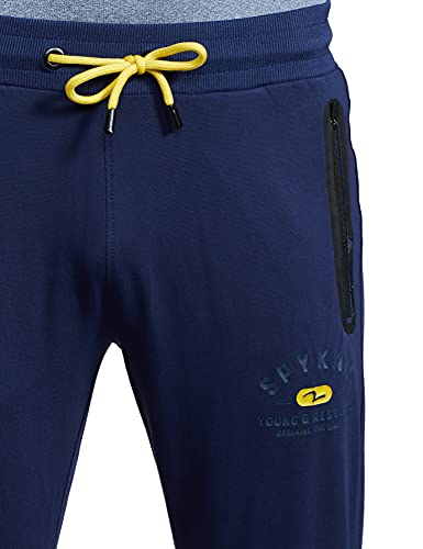 Image of Spykar Men's Mid Rise Regular Fit Track Pants
